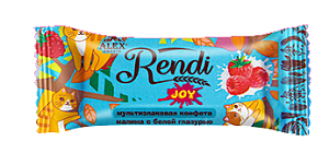 Мультизлаковая конфета Rendi Joy:малина с белой глазурью