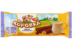 Вафли Коровка вкус топленое молоко глазированные 50 гр
