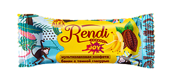 Конфета Мультизлаковая конфета Rendi Joy:банан с темной глазурью